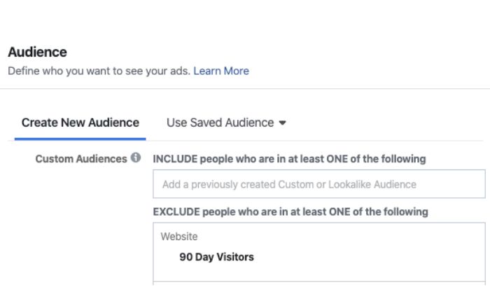 Custom audience exclusion