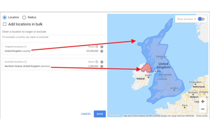 Geographic location exclusion