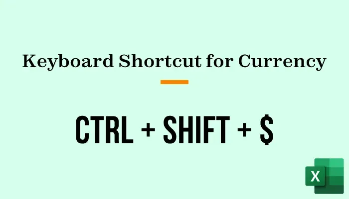 Know the keyboard shortcut for currency