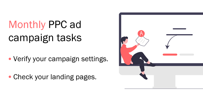 Monthly PPC ad campaign tasks,monthly ppc checklist and ppc optimization checklist