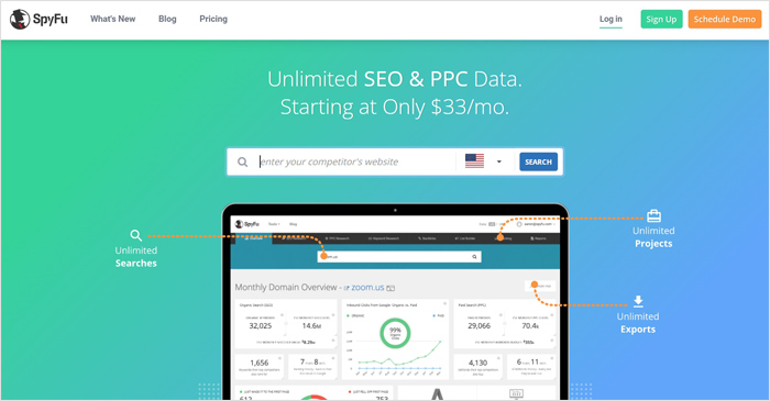 Spyfu competitive research, competitive intelligence & keyword rankings - detailed analytics