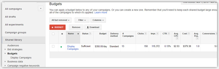 Setup the Shared Campaign Budget Feature