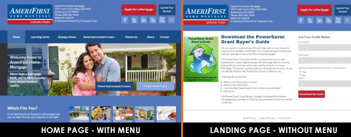 Landing Page Without Menu