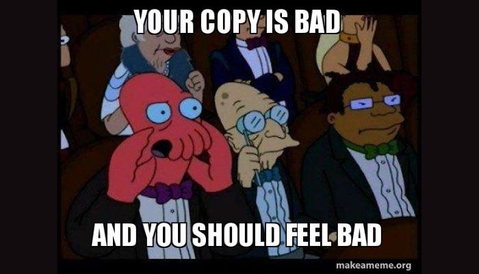 Copying design is bad