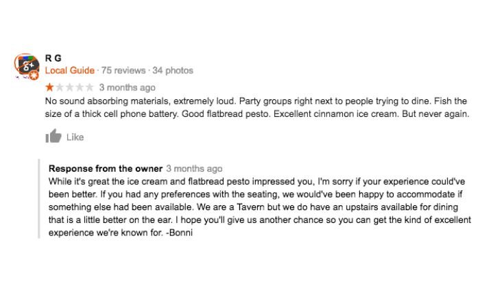 Responding to a negative review