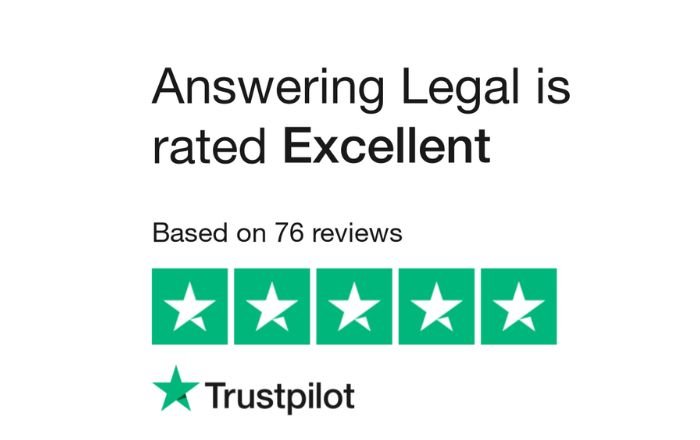 Answering legal rated as excellent 