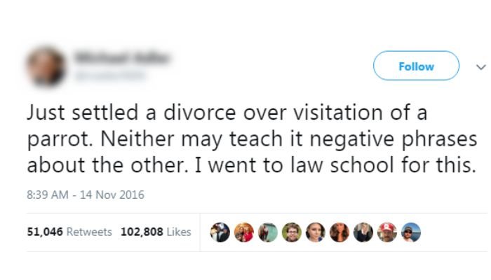 Unprofessional post from a lawyer