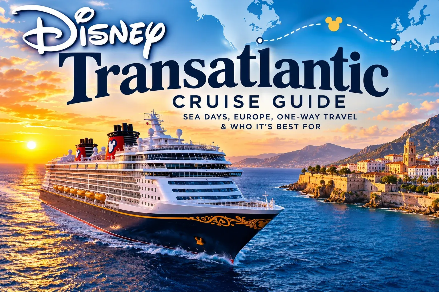 Disney Transatlantic Cruise guide featuring sea days, Europe, one-way travel, Atlantic crossings and Disney Wish