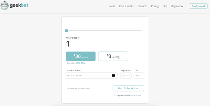 Geekbot Payment Form