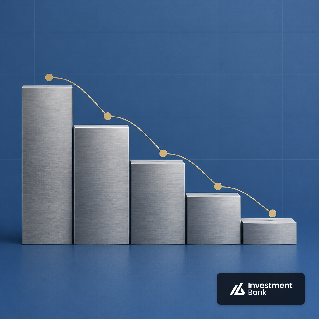A tiered descending staircase representing a scaling success-fee schedule
