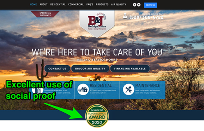 Use of Social Proof