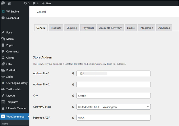 Woocommerce Settings